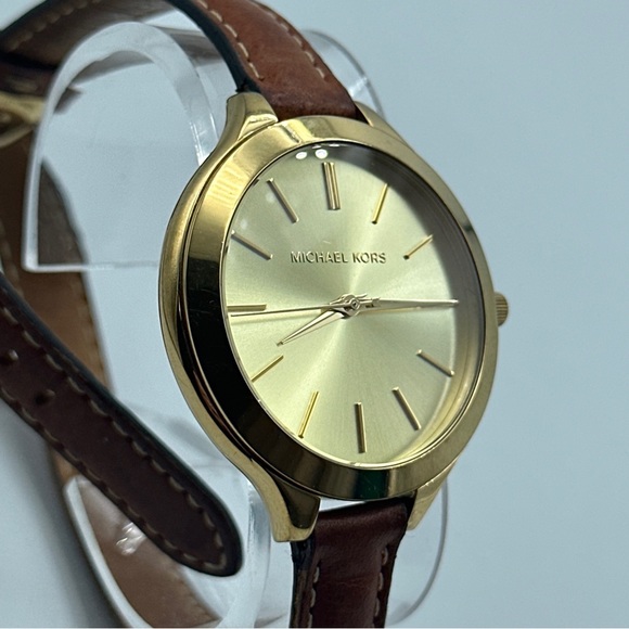 Michael Kors Accessories - Michael Kors 'Runway' Slim Double Leather Watch